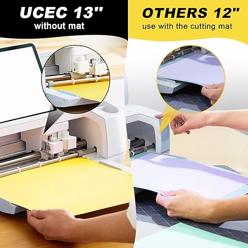 Miniatura 2 de UCEC Papel de vinilo extraíble negro, hojas de vinilo inteligentes de 13 x 12 pulgadas, color negro brillante, compatibles con Cricut Maker 3Maker