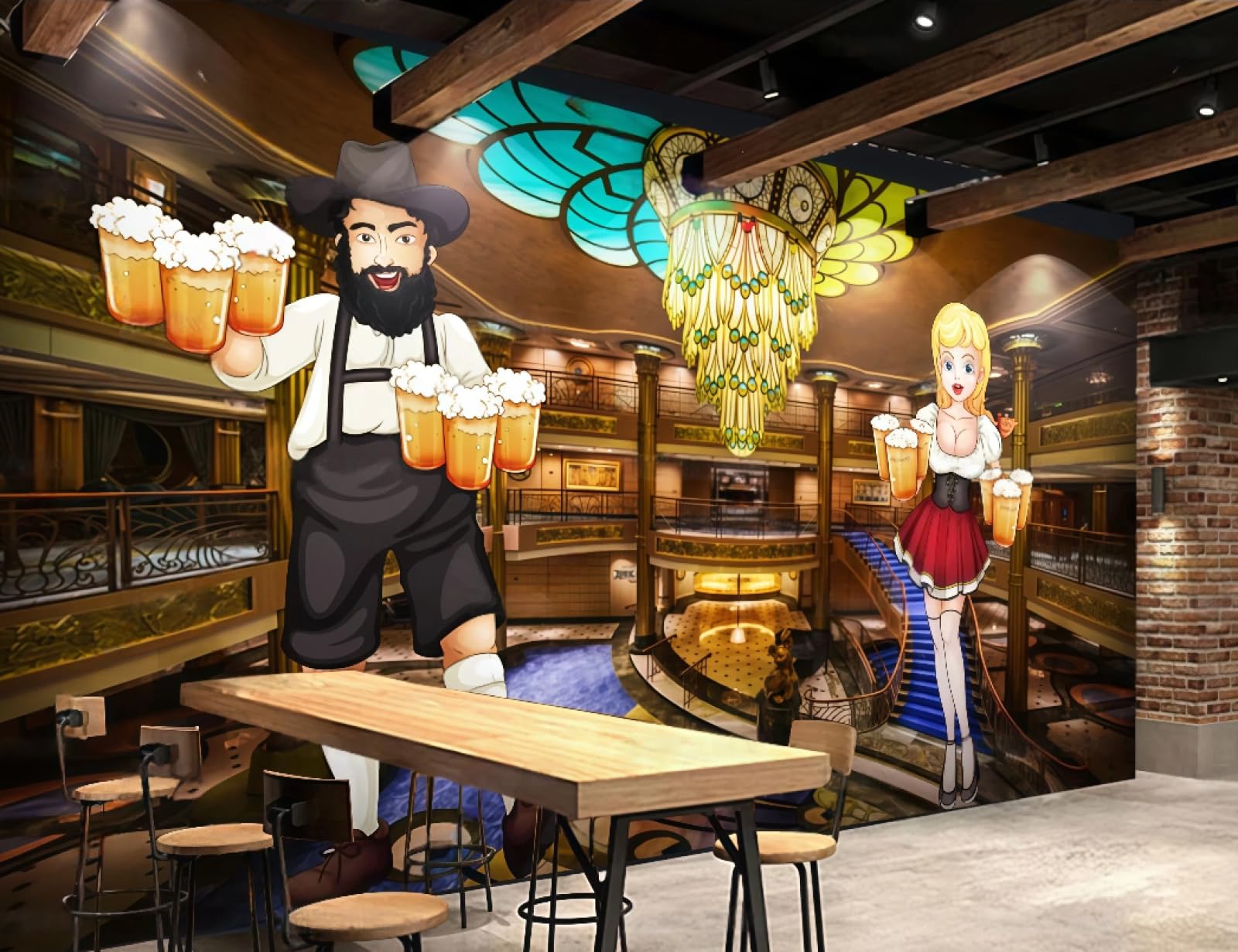 Papier Peint Mural Café 3D Pour Rénover Facilement un Fond de Mur