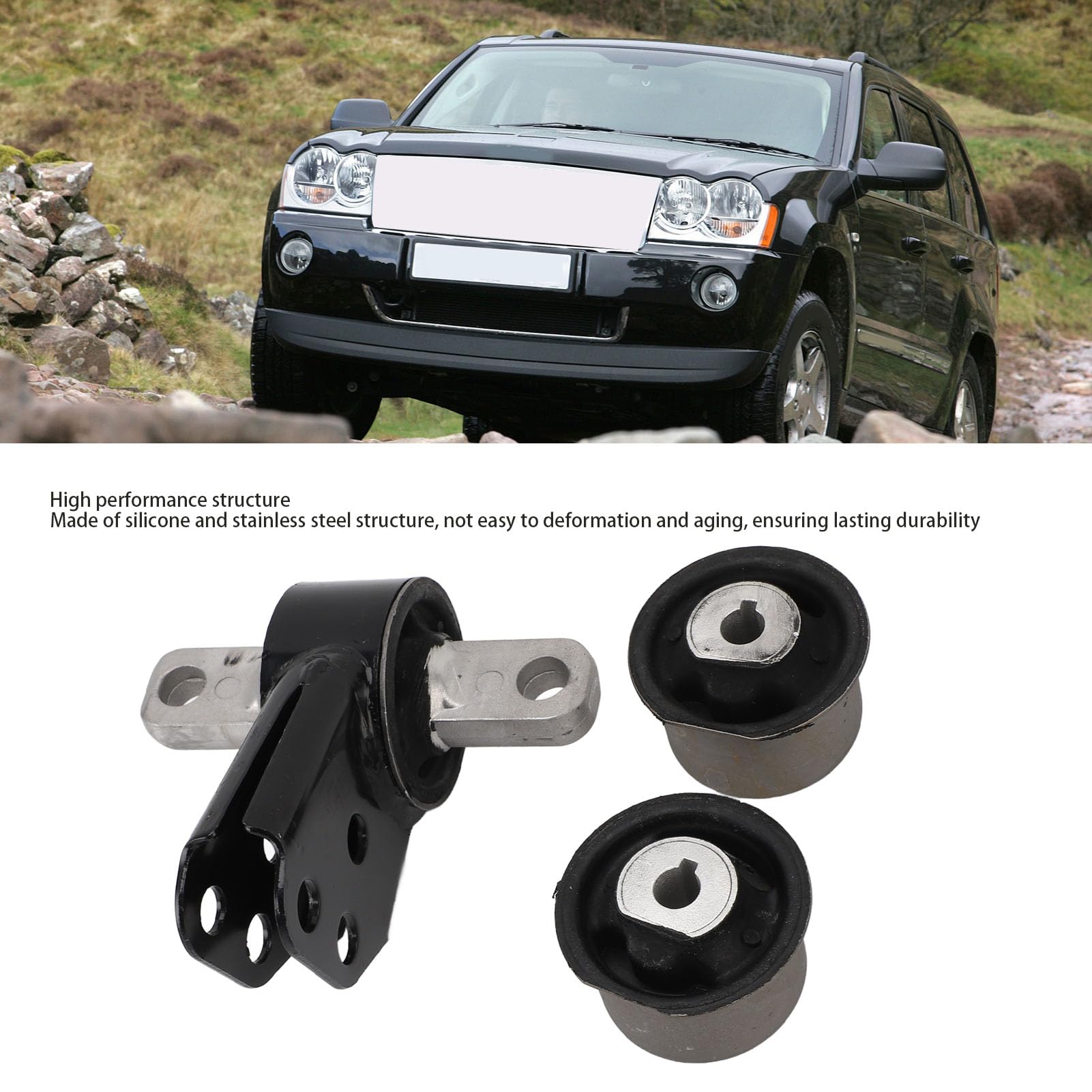 Conjunto de Montaje Diferencial Delantero 52089516AB 52114354AA 905-405 con Bujes de Eje de Acero Inoxidable de Silicona para el Comandante 2005-2010 2006-2010