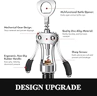Vista 6 de KORCCI Abridor de vino, sacacorchos de ala de aleación de zinc resistente, abrebotellas de cerveza premium, accesorios multifuncionales para vino