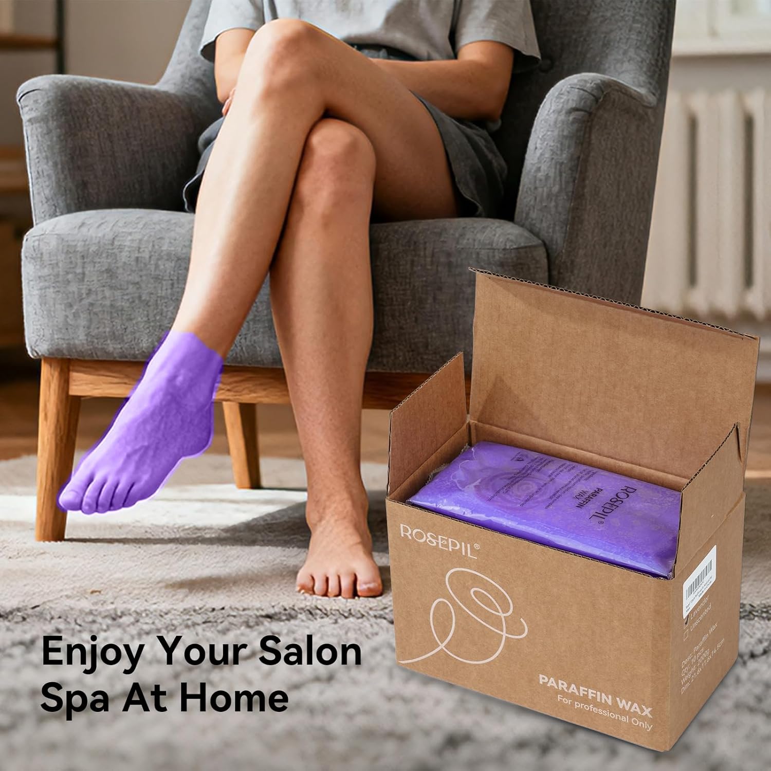 Rospeil 10 packs Paraffin Wax Refills of Lavender scent, Paraffin Wax for Paraffin Bath, Moisturizing for Hands and Feet