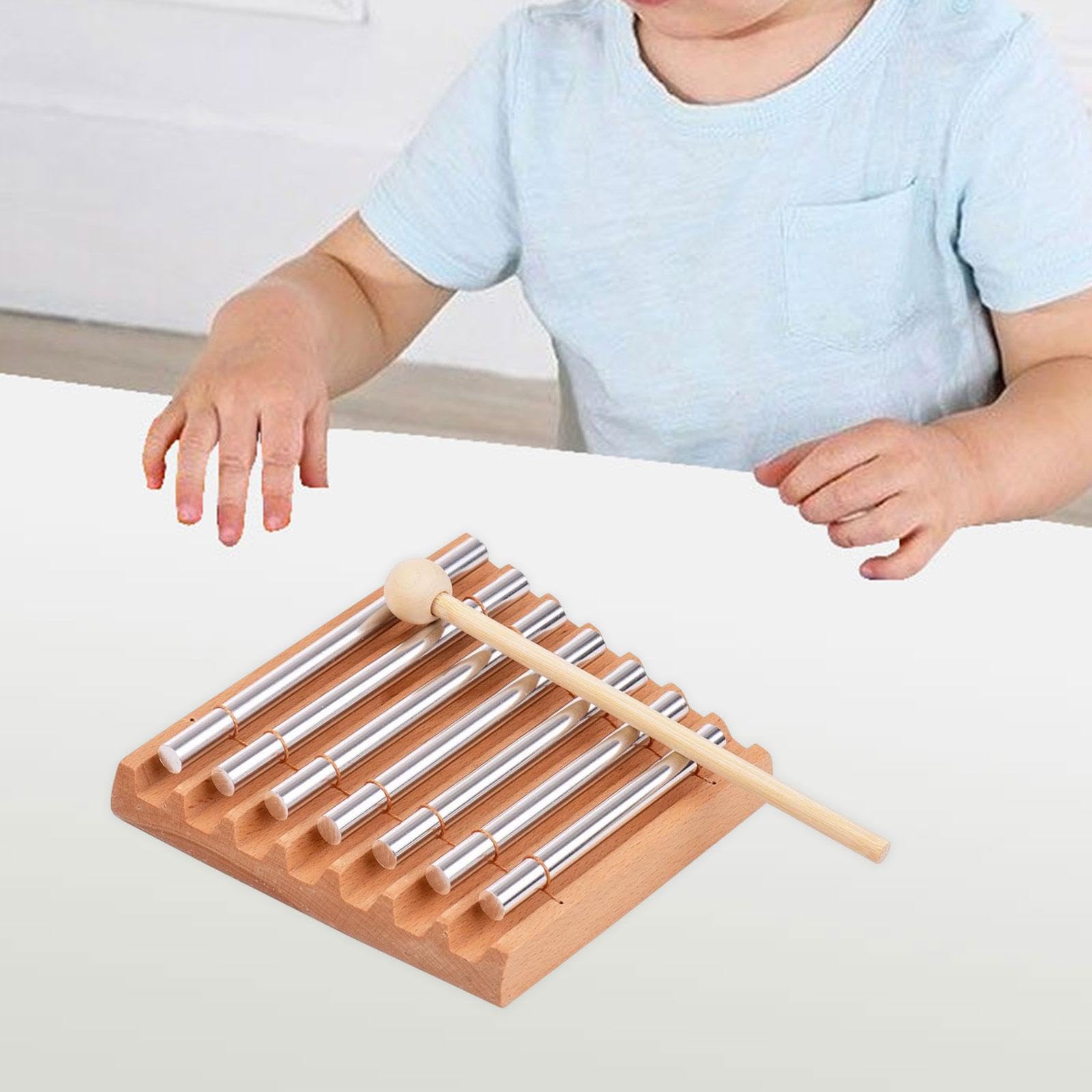 Garende Meditation Chime Hand Chime Musical Instruments Wooden Chimes Wooden Wind Bell, for Meditation Classroom Relaxing Yoga Sound, 7 Tone