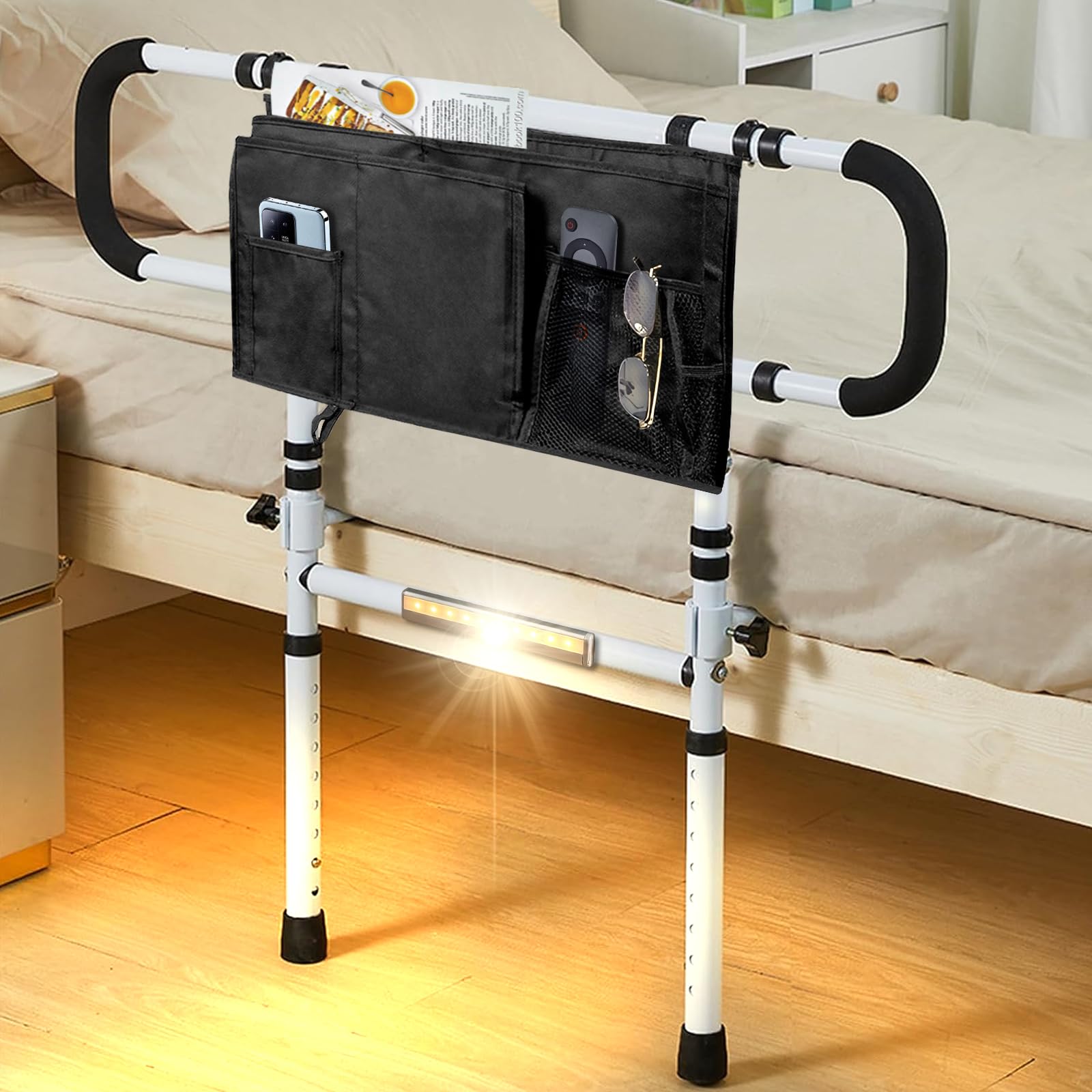 Rail d'aide au lit extensible EasyVibe en acier haute résistance