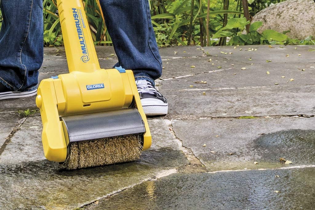 GLORIA Steinbürste PRO | Drahtbürste für Pflastersteine & Steinplatten | Zubehör für MultiBrush Reinigungsbürste | Moosentferner | Terrassenreiniger | Robuste Bürste zur Fugen- & Flächenreinigung