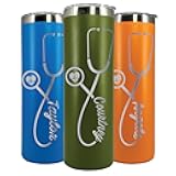 AVITO Personalized Stethoscope 20oz Tumbler - Laser Engraved - Stainless Steel - Vacuum Insulated - Gift for Nurse or Doctor - Nurse - RN Gift for Medical Workers & Students.