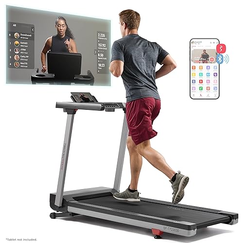 Sunny Health & Fitness Fully Assembled OneClick-Fold 20" Smart Treadmill