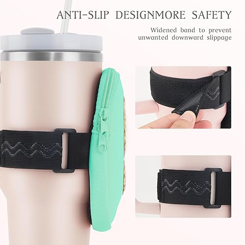 Miniatura 2 de Bolsa para botella de agua con inicial para copa Stanley, accesorios personalizados para vaso de gimnasio, bolsa compatible con Iceflow Yeti Simple