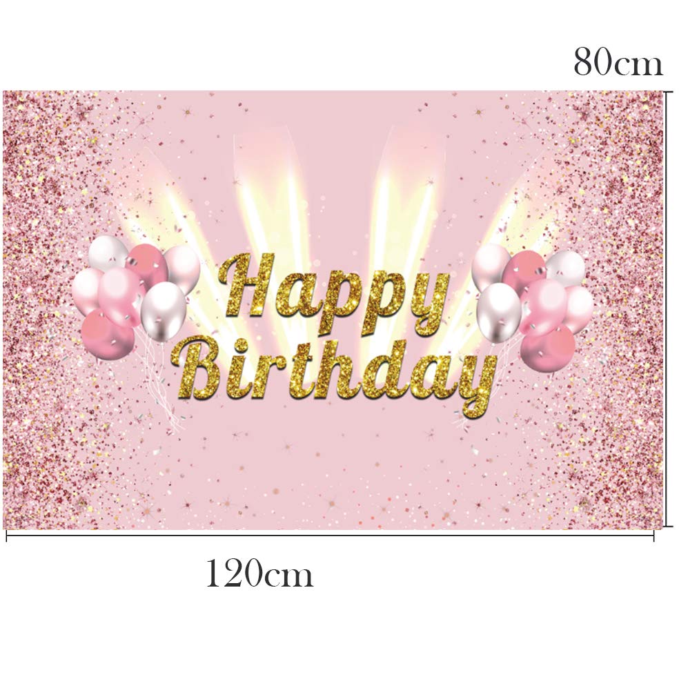 Happy Birthday Backdrop Banner Background 11th 13th 16th 18th 21st 30th Birthday Decor for Girl/Woman - Image 3