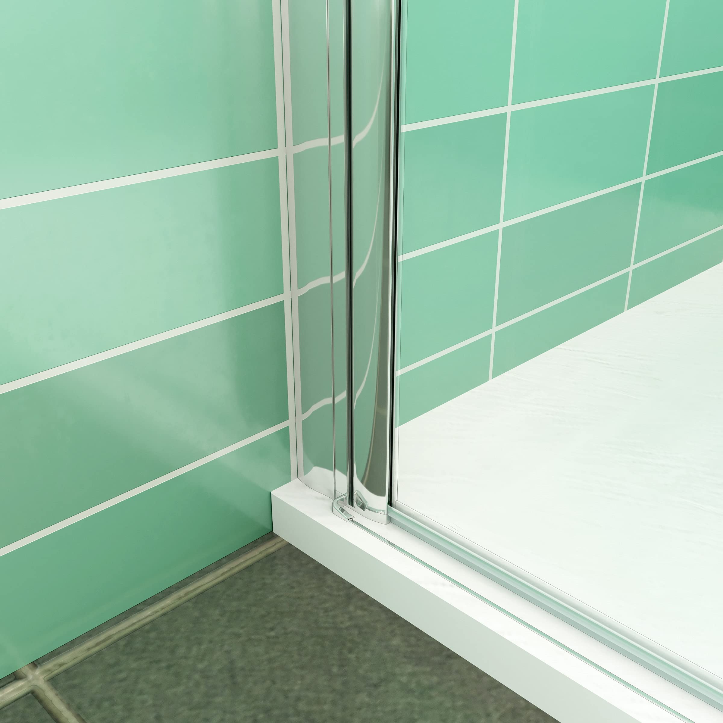AICA porte de douche 90x180cm porte de douche pivotante en niche 6mm verre anticalcaire porte de douche hauteur 180 cm