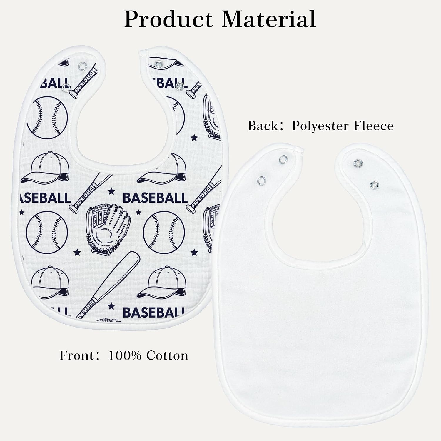 Baby Bibs for Baby Boys Girls 6-Pack Baseball Drool Bibs Soft Absorbent Cotton Infant Feeding Bandana Bibs Teething Drooling Nursery Gifts for Newborn Toddlers Feeding Baby Stuff