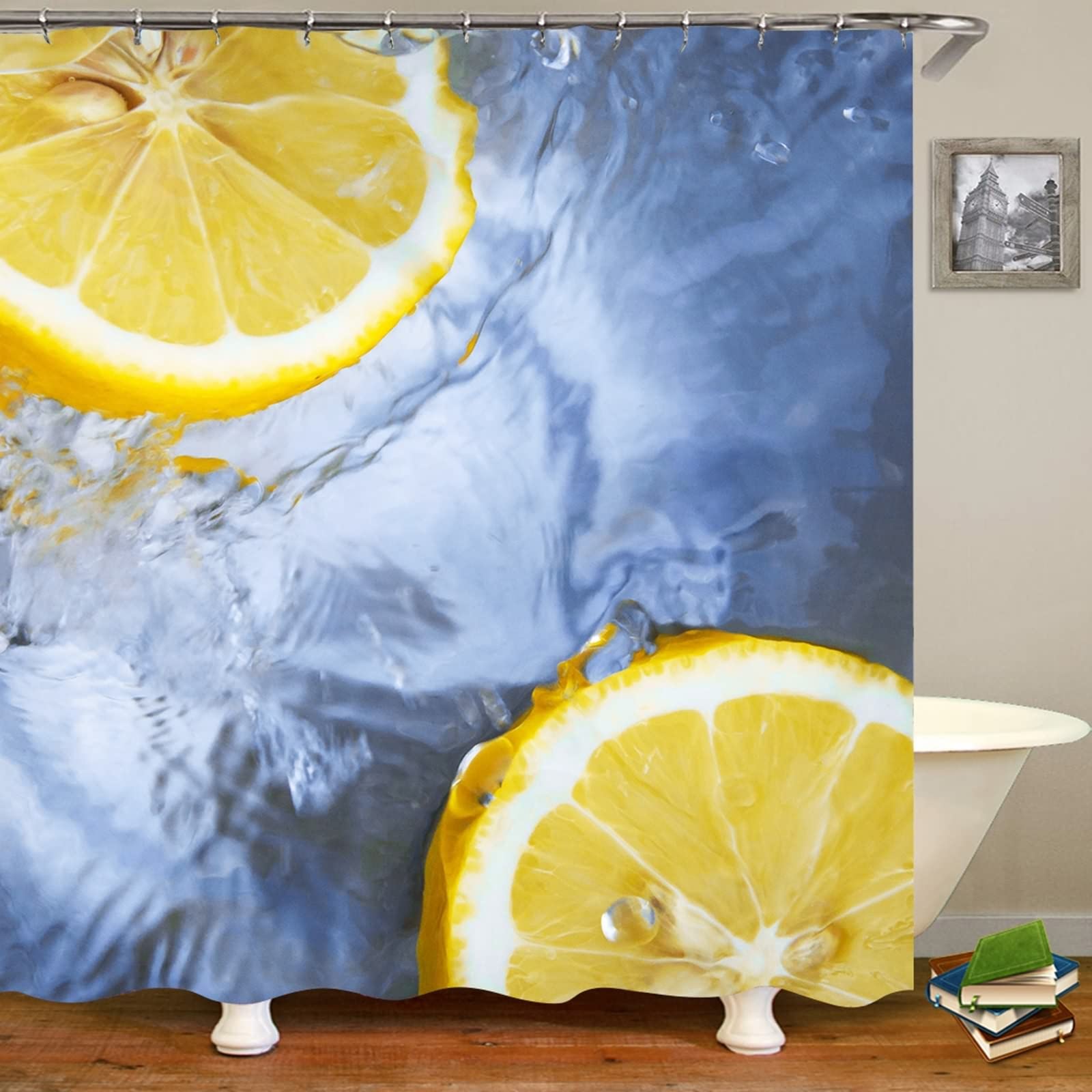 Rideau de salle de bain motif citron pour une ambiance fraîche