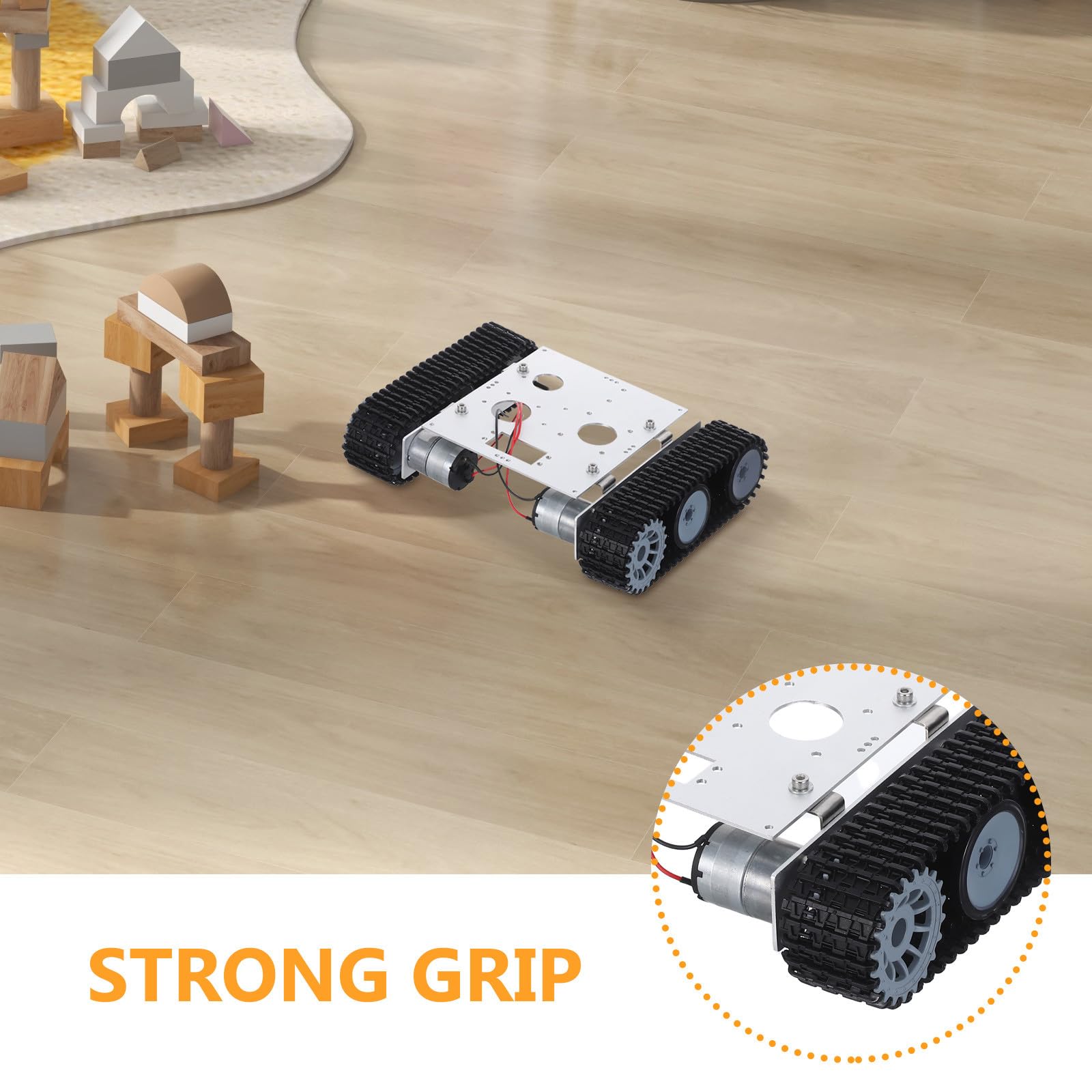 BESPORTBLE Chasis de Robot Tanque: Plataforma de chasis de Coche Robot con Motor de - Proyectos científicos Stem RC - Robótica DIY - Ruedas móviles - Accesorios de ensamblaje