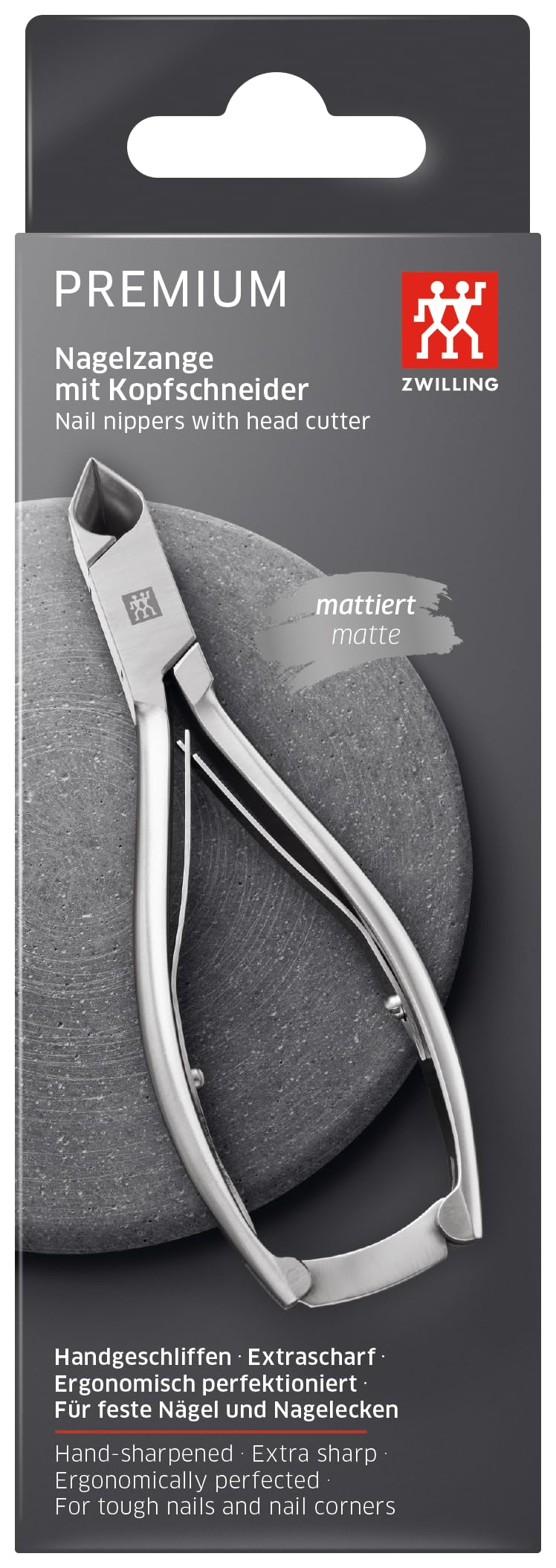 ZWILLING Nagelzange Kopfschneider (für feste Nägel und Nagelecken, ergonomische Griffe, besonders scharfe Schneiden), Premium, Silber