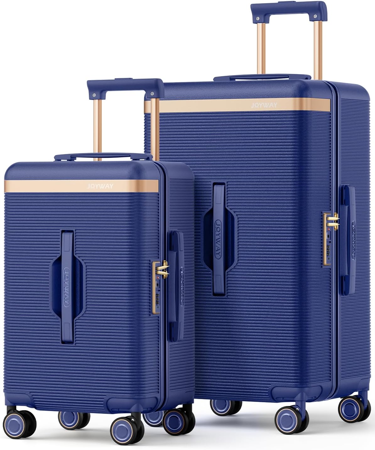 Joyway Luggage Sets 2 Piece, 22 Inch Carry On Luggage and 26 Inch Trunk Checked Luggage with Cup Holder, Lightweight Hardside Suitcase with Pressure-resistant Frame, Shock Absorbing Wheel and TSA Lock