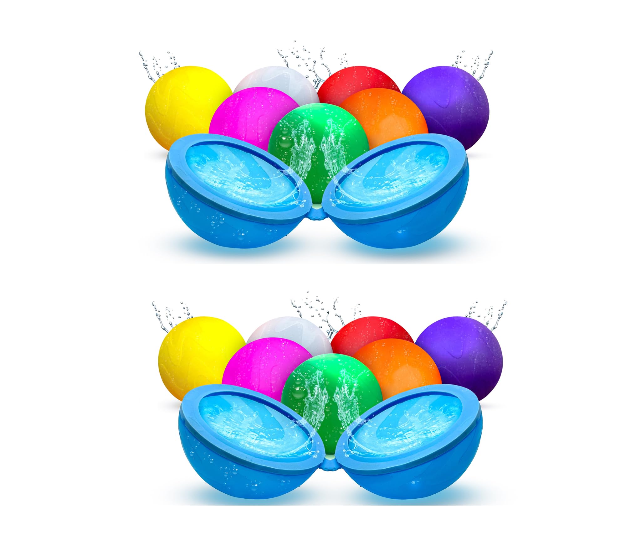 Funny Vibes Reusable Water Balloons, The Perfect Silicon Toy for Outdoor Water Play, Magnetic Balls, Pool Party, Summer toys, Funniest gifts. 2.75 inches in diameter in 16 different fun colors.