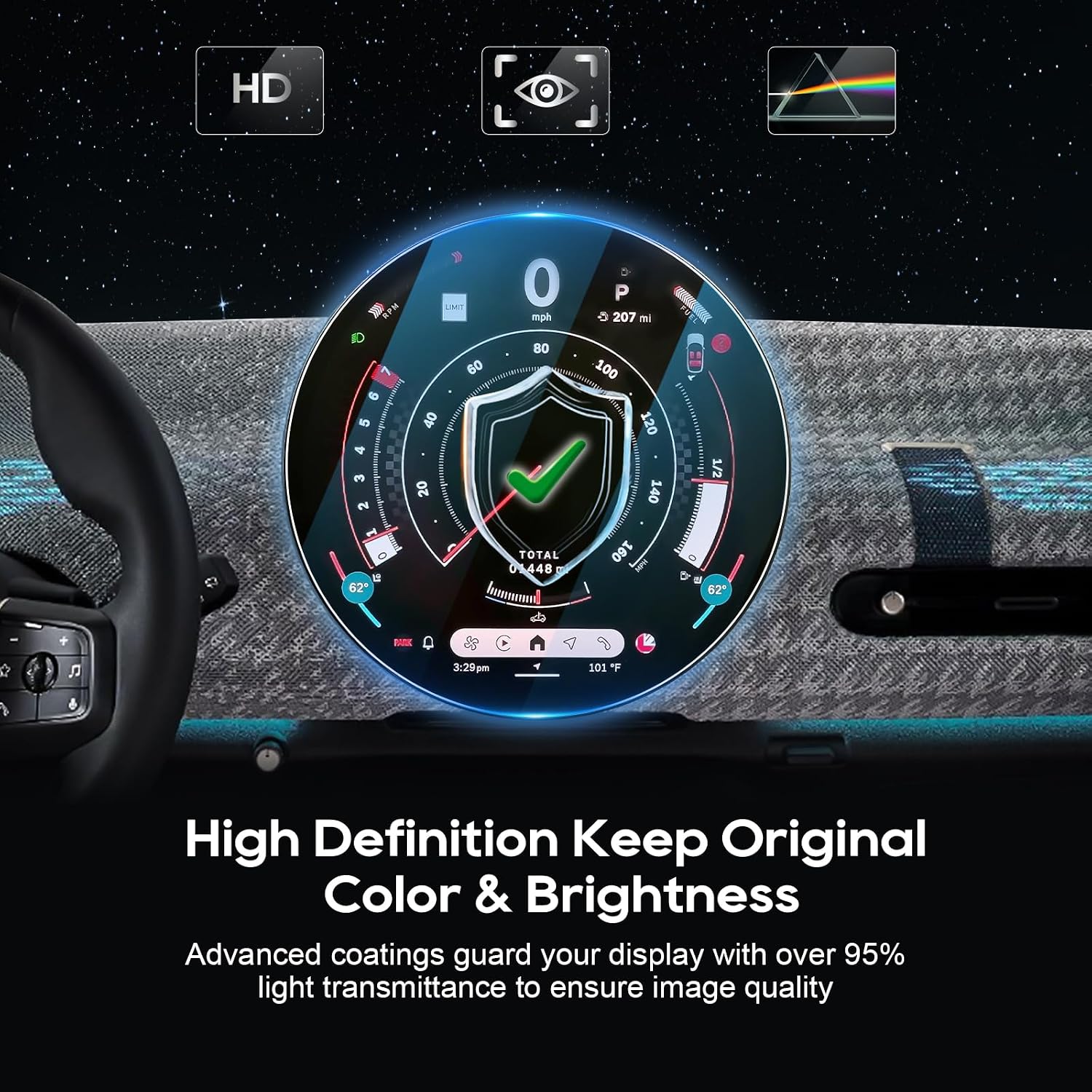 For 2026 Mini Cooper/Countryman F60/Aceman Screen Protector - 2024 2025 2026 Cooper& Countryman F60& Aceman 9.4 inch Touchscreen 4 Door Accessories New MINI Family Anti Fingerprint 9H Tempered Glass