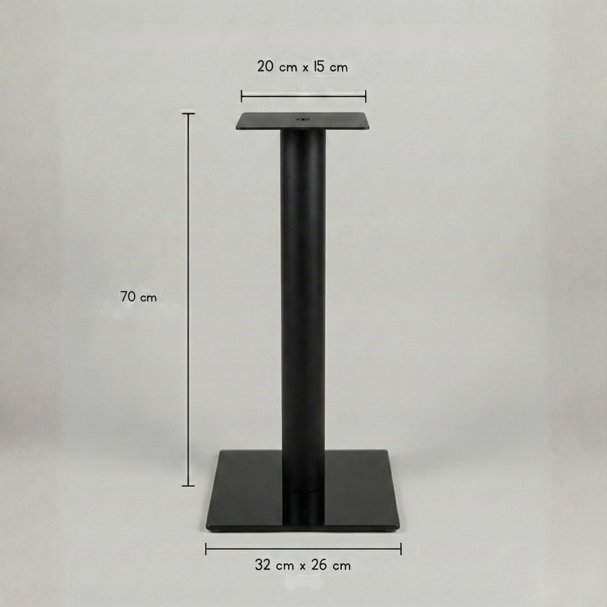Sonorous SP100-70 Noir – Pieds d’Enceintes 70 cm (Paire) | Aluminium & Verre Trempé | Supporte Jusqu’à 20 kg par Pied | Gestion des Câbles Intégrée.