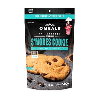 OMEALS SMores Cookie-MRE-Extended Shelf Life-Fully Cooked w/Heater-Perfect for Outdoor Enthusiasts, Travelers, Emergency Supplies-2 Servings-USA Made