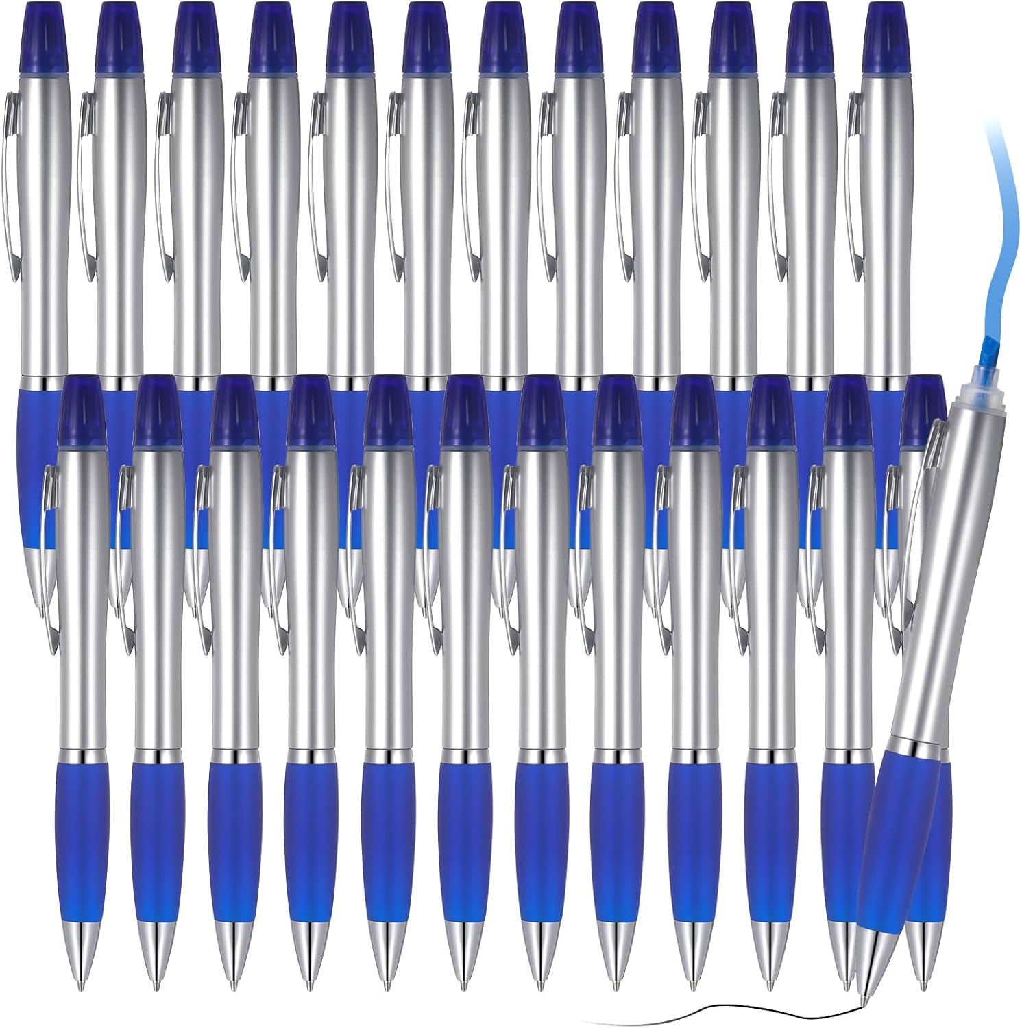 Colarr 30 Pcs Highlighter with Ballpoint Pen Combo Chisel Tips Pen Highlighter Combo for Student Office Writing Coloring Underlining Highlighting(Multi Colors)