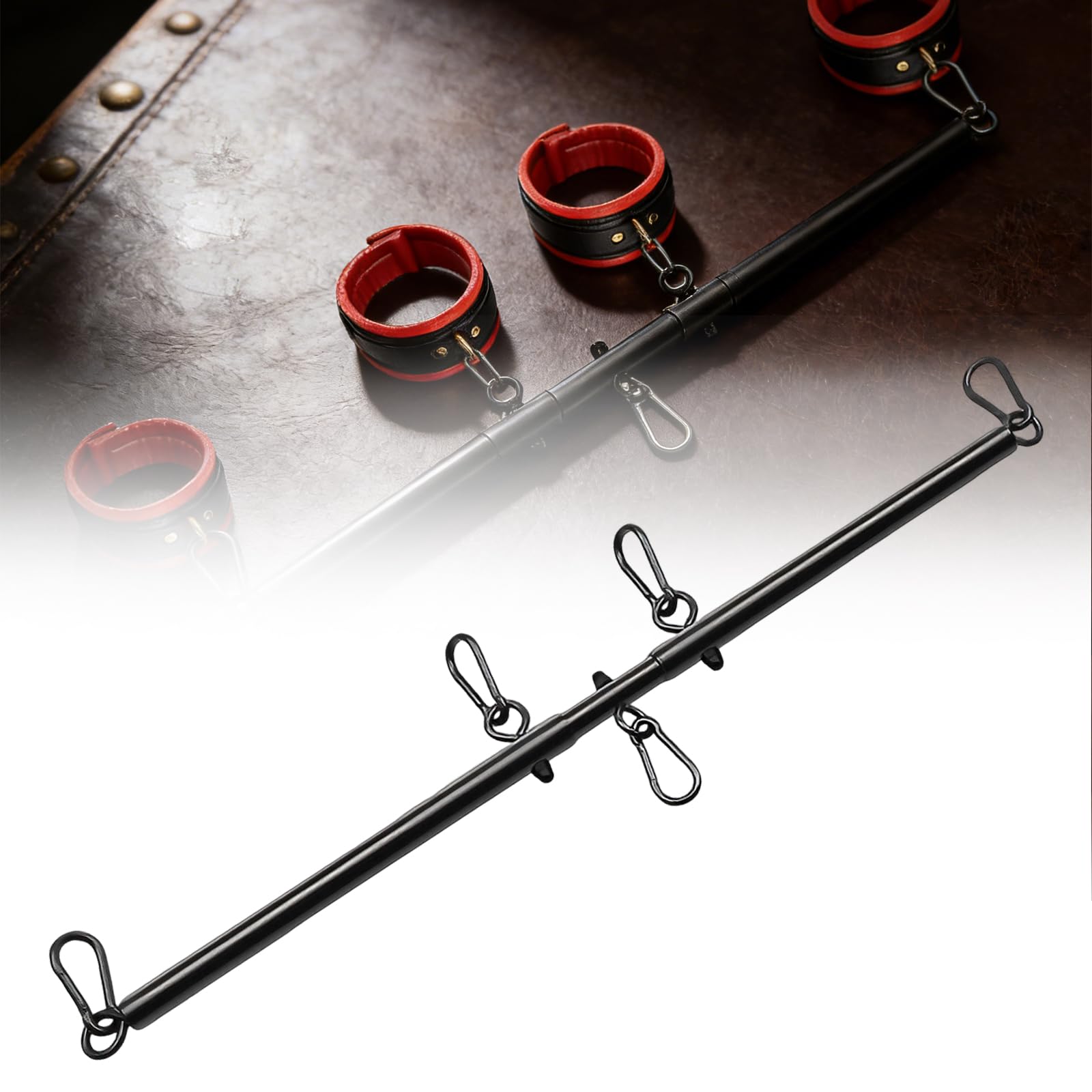Heavy Duty Expandable Spreader Bar - Stainless Steel Exercise Bar (Straps NOT Included) | Yoga, Pilates & Home Gym Workout Equipment | Fitness Training Sports Gear