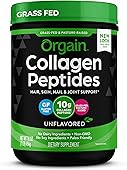Orgain Grass Fed Hydrolyzed Collagen Peptides Protein Powder - Paleo & Keto Friendly, Amino Acid Supplement, Pasture Raised, Gluten Free, Dairy Free, Soy Free, Non-GMO, Type I and III, 1 Pound