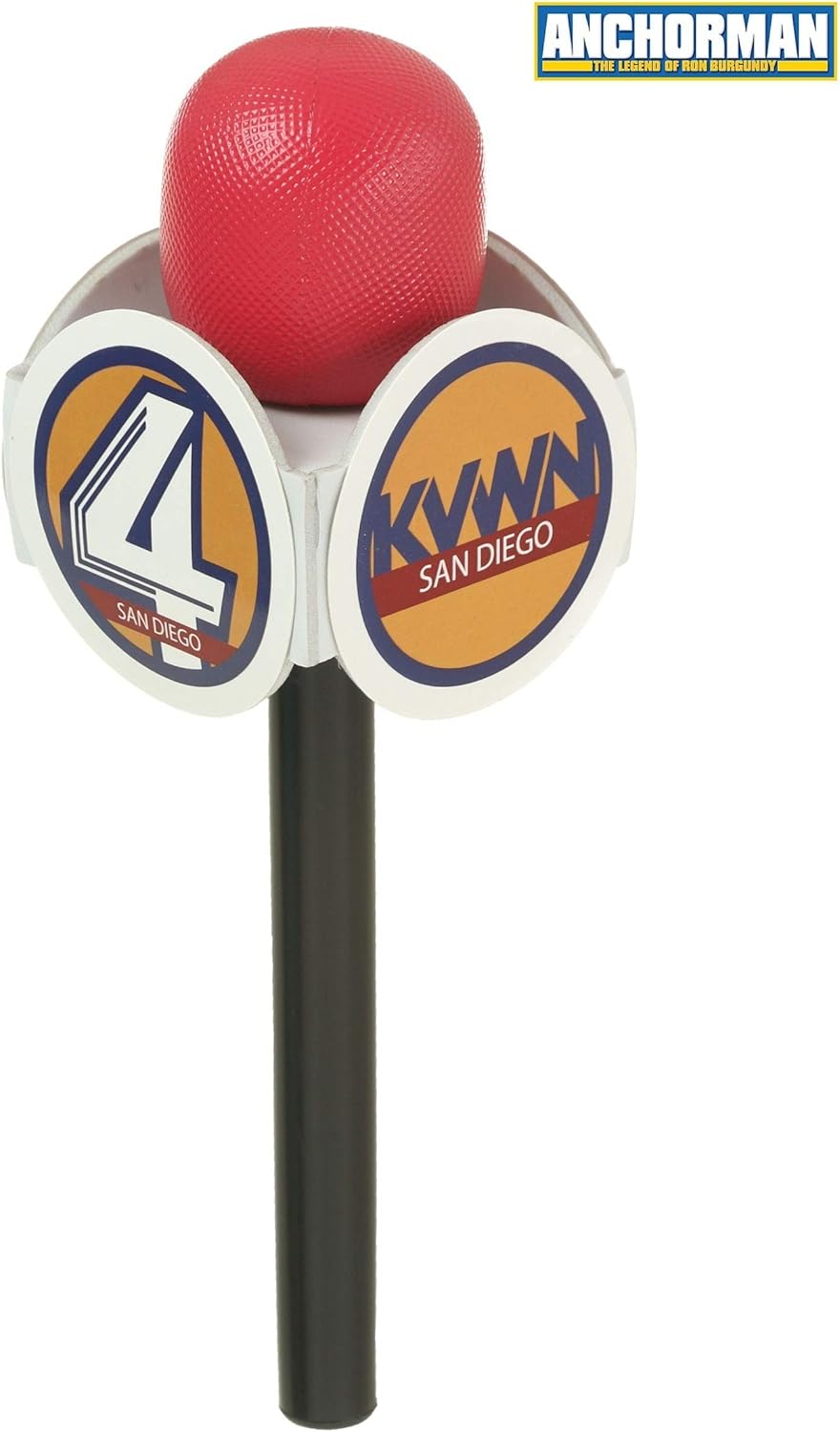 Fun Costumes Anchorman Microphone Prop - Ron Burgundy Mic Cosplay Accessory - Movie Props - News Reporter Microphone - Image 2