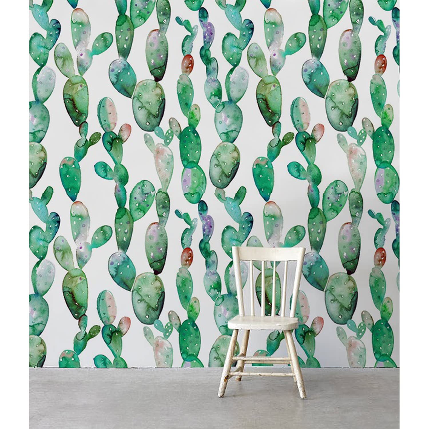 Papier peint cactus floral en latex Muralo lavable et résistant 208x146cm