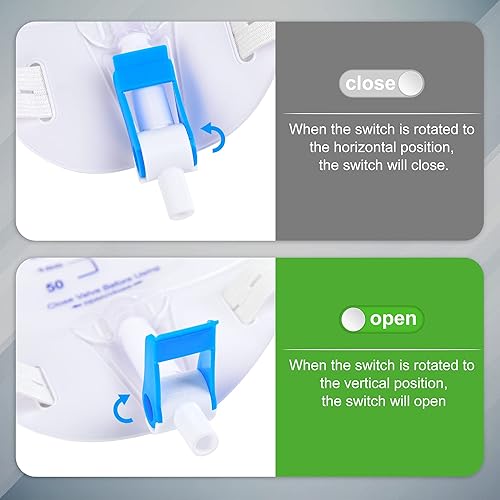 Miniatura 4 de Bolsa de drenaje urinario de fácil toque, 33.8 fl oz, válvula antirreflujo, correas de tela, drenaje fácil de girar (paquete de 3) (16.9 fl oz)