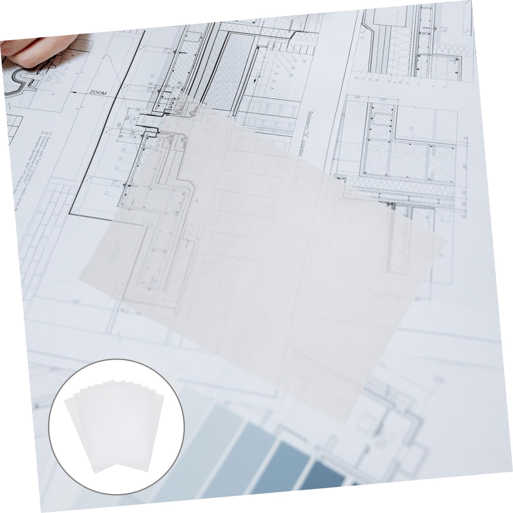 NUOBESTY 100 Sheets A4 Tracing Paper Semi-Transparent Drawing Paper Pad for Art Photography and DIY Projects