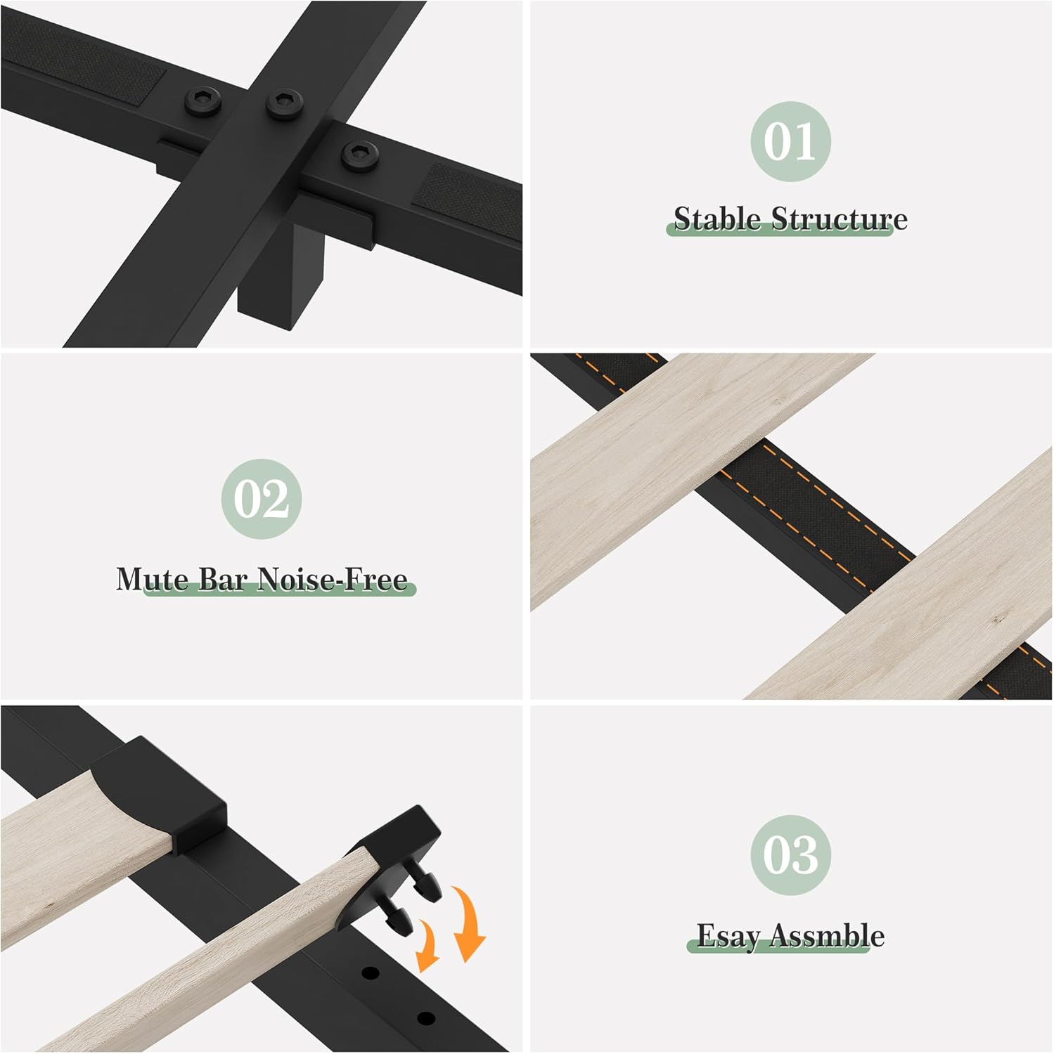 Queen Size Platform Bed Frame with 4 Storage Drawers & Charging Station, Linen Upholstered Bed Queen Size with Button Tufted Wingback Headboard, No Box Spring Needed, Noise-Free, Easy Assembly, Grey