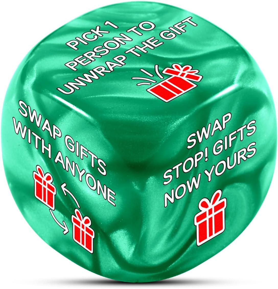 White Elephant Dice - Stocking Stuffers Santa Swap Gift Exchange Dice, Early Christmas Fun Gift Ideas, Christmas Dices Gif Exchange Game, Stocking Stuffers Secret Santa Gifts for Coworkers Friends