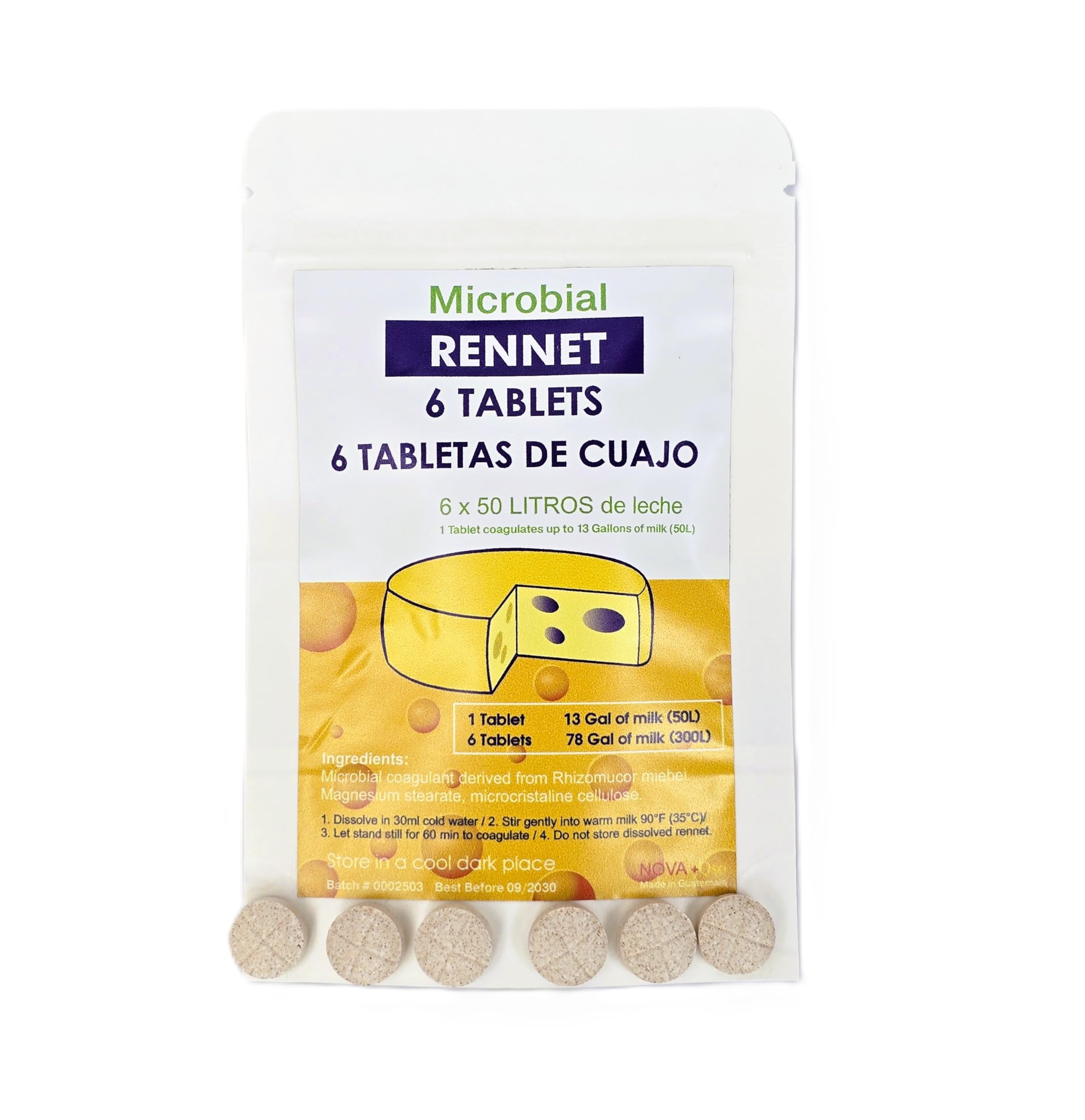 Titanium RENNET TABLETS/CUAJO / 6 TABLETS / 6 PASTILLAS / 6 TABLETTES