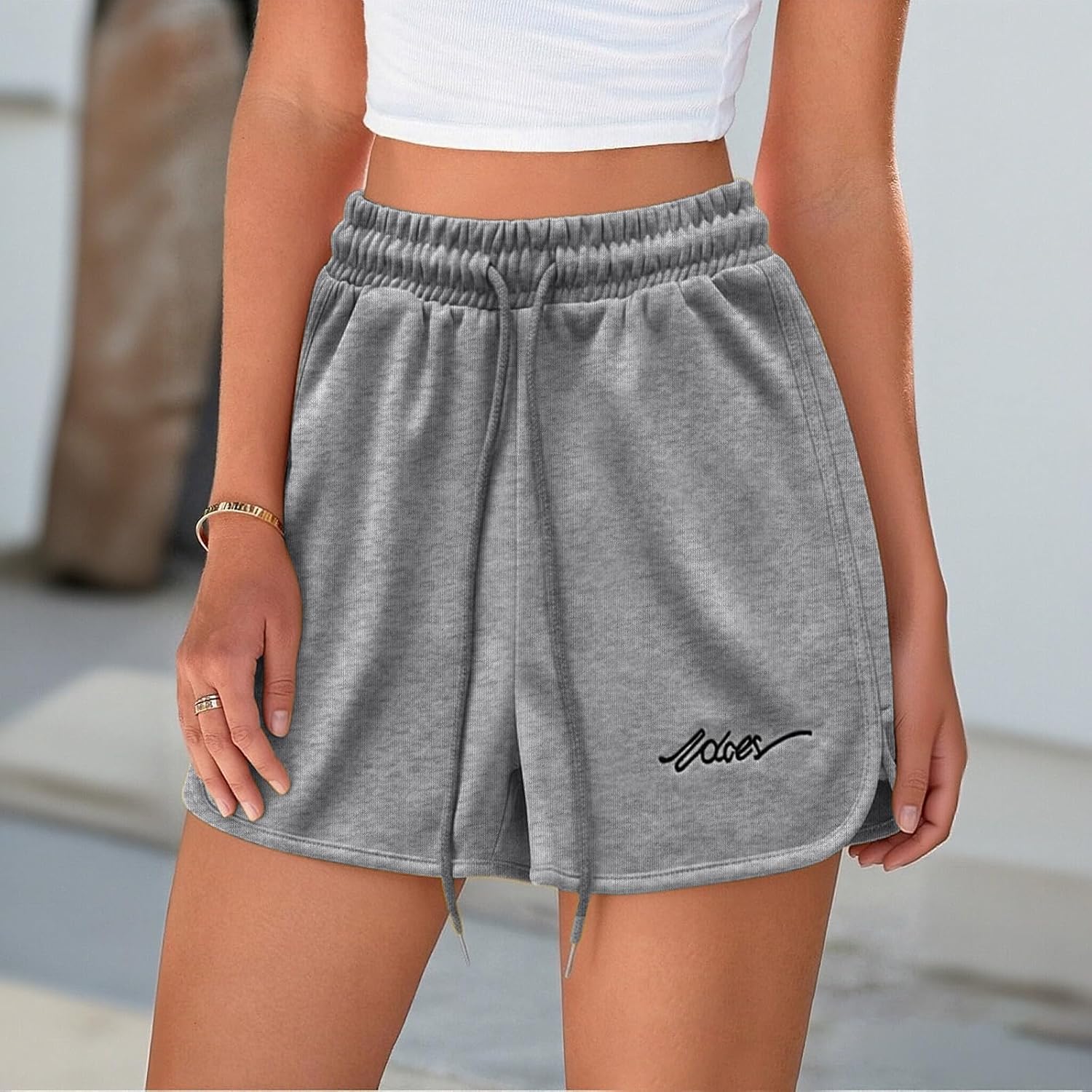 Shorts for Women Workout Casual Elastic High Waisted Comfy Lightweight Summer Shorts Drawstring Loose Fit Clothing