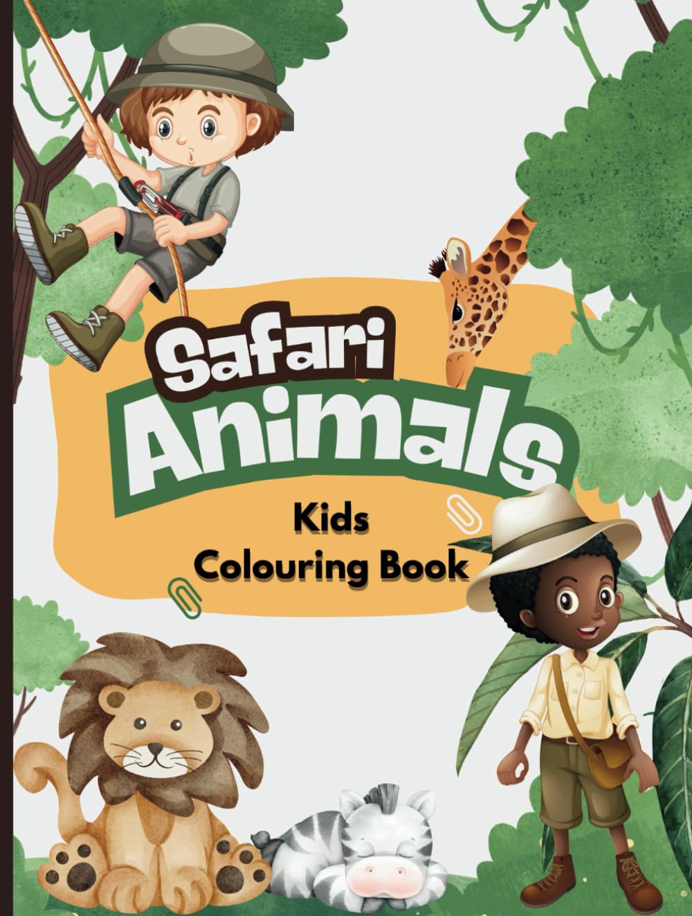 Safari Animals Colouring Book for Kids: Educational Colouring Pages with Safari Animals for Preschool Children Ages 2-7 Years Old
