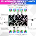 ZORBES® ARGB PC Cooling Fan Hub, 10-Port Addressable RGB Fan Controller with Wireless Remote, SATA Powered Wiring PC Case Fan Splitter Hub for Sync Lighting, No Remote Battery Inside gallery image