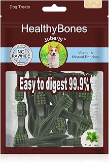 UrbanX HealthyBones Original Natural Dog Dental Care Mint Snacks Oral Health Dog Food for Silky Terrier and Other Small Companion Dogs, 15 Count