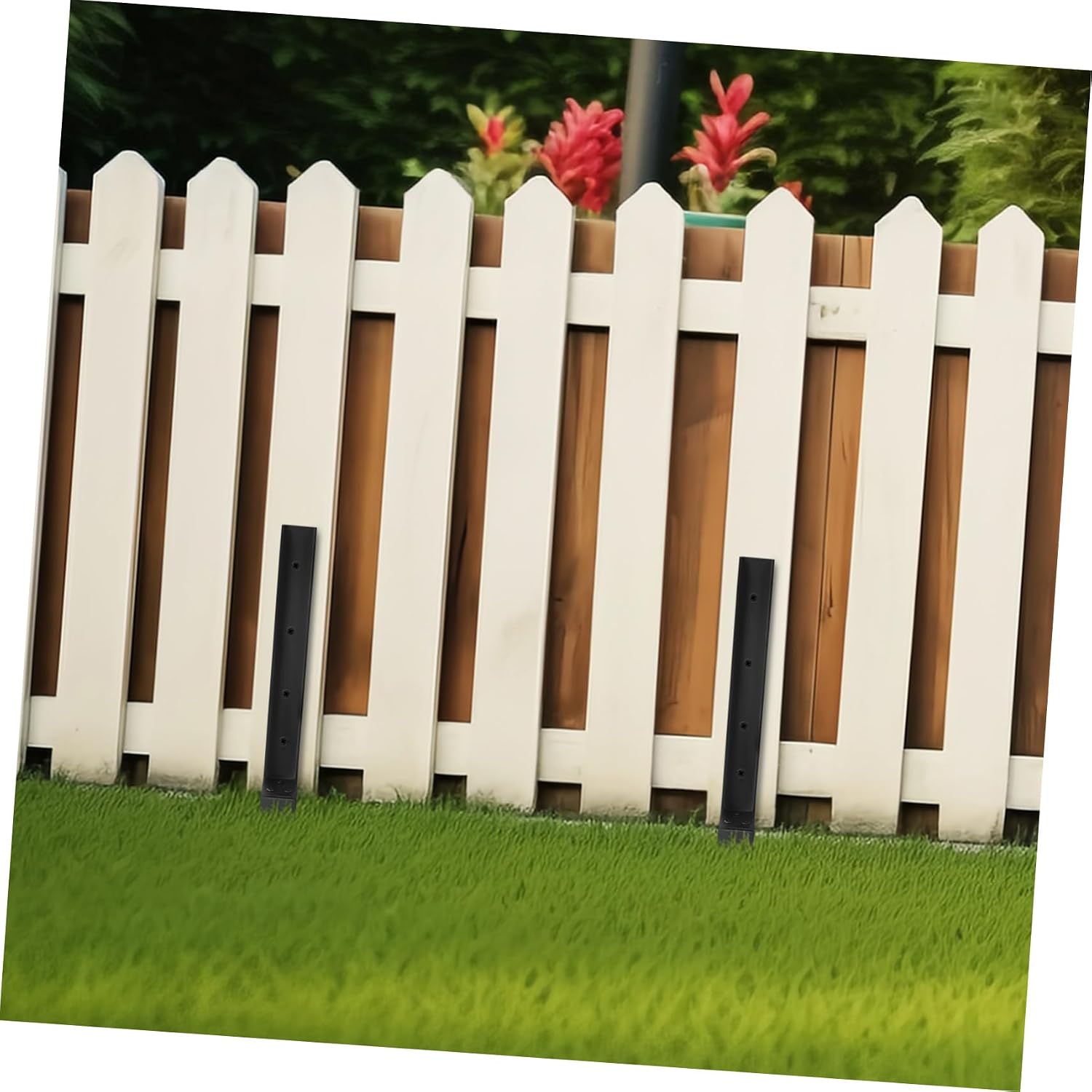 Toyvian 2pcs Fence Post Repair Stake Ground Anchors for Wood Posts Weather Resistant