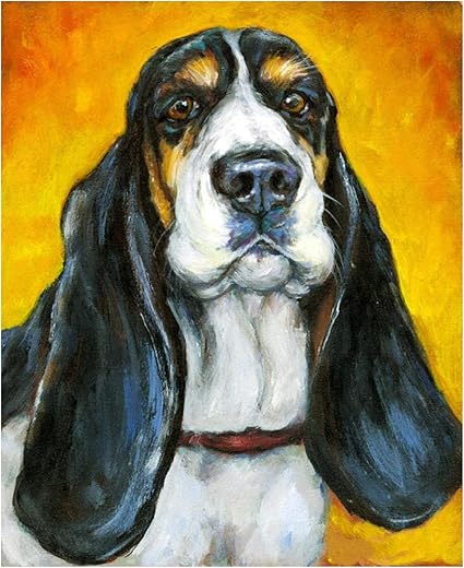 amazon com digital painting diy frameless paint by number kit basset hound dog pet dog animal paint by numbers for adults and kids oil painting canvas print wall art home decoration gift kits