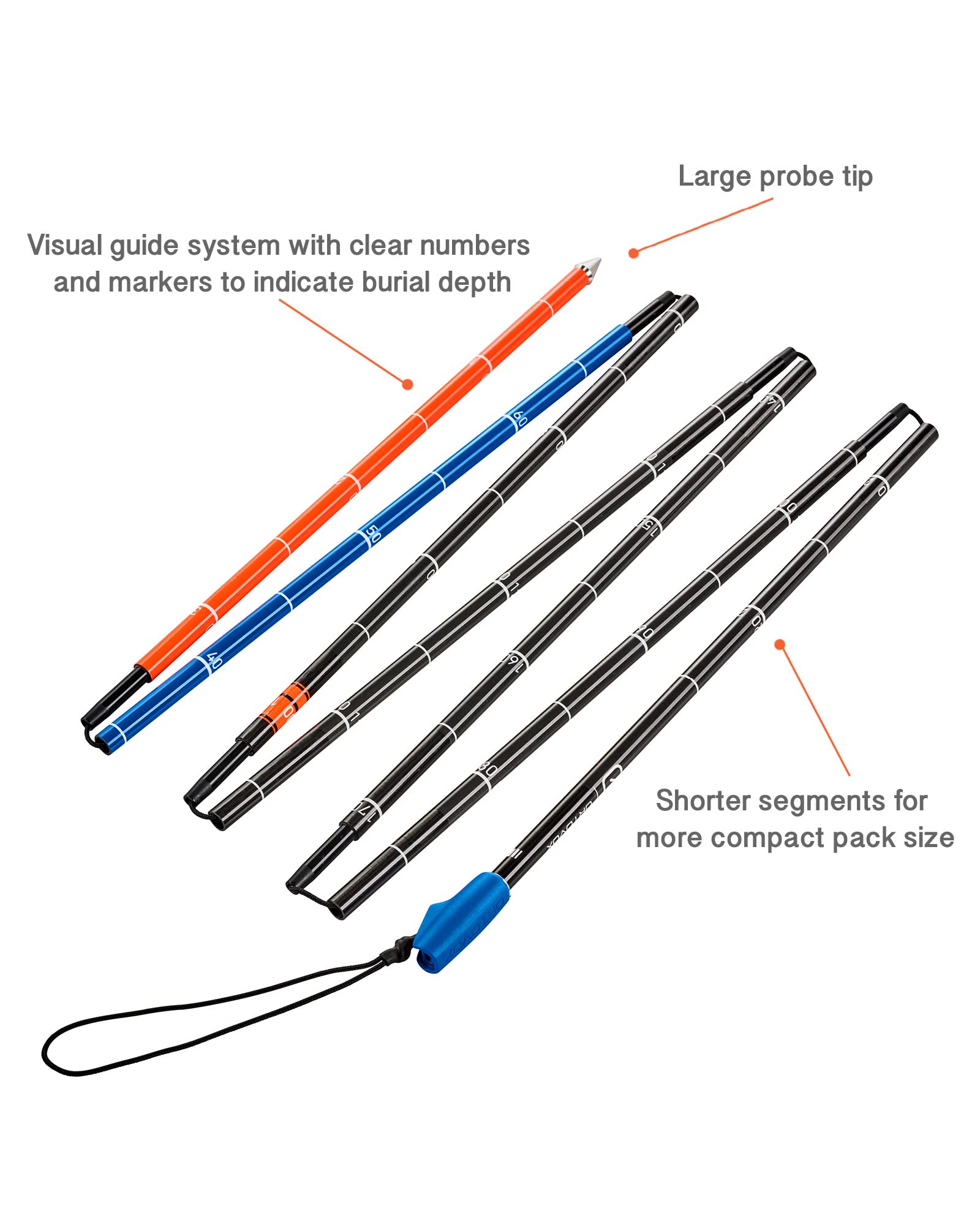 Ortovox Carbon 240 Superlight Lawinensonde, Black, 240 cm