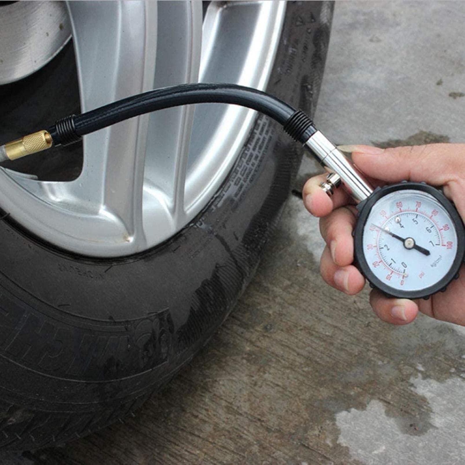 Manomètre pour pneus, Testeur de pression des pneus 0-100 PSI for voiture, moto, moteur, testeur d'air, système surveillance