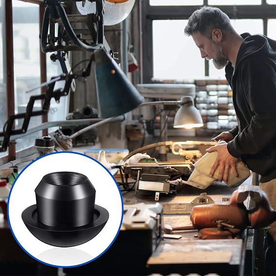 Zonon 25 Pcs Hydraulic Bottle Jack Oil Filler Plug Rubber 8mm Flat-Head Floor Rubber Filler Bung for Oil Reservoir Hole Horizontal Hydraulic Top Pressure Rod Black Accessories