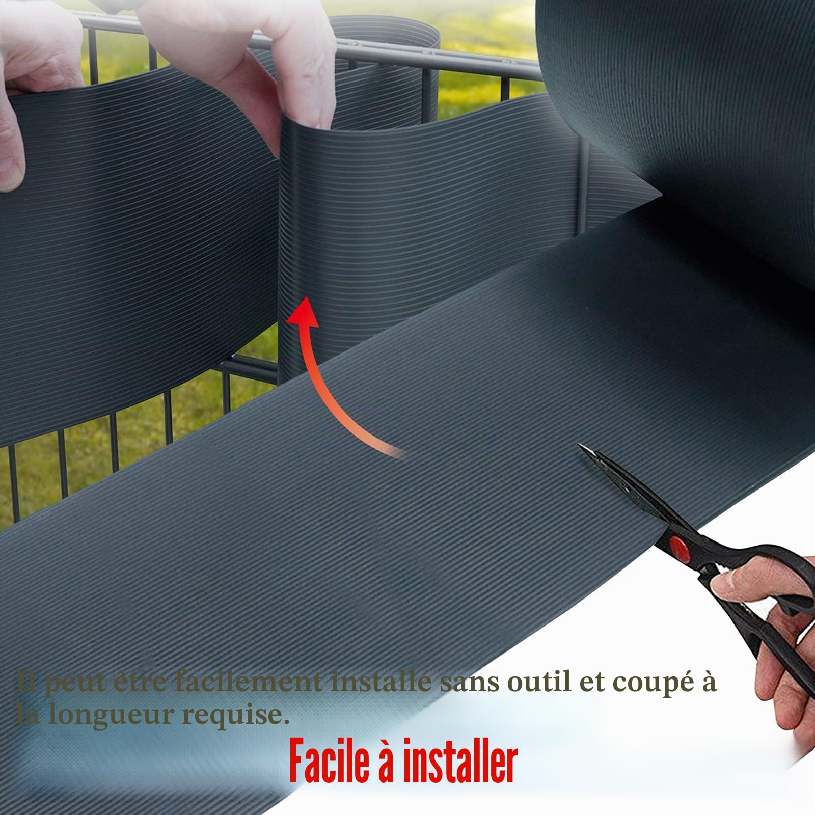 UISEBRT Bandes brise-vue en PVC rigide pour clôture à double tige 20 pièces Rouleau de protection visuelle opaque, protection contre le vent pour jardin et balcon, 2,5m x 19cm Anthracite