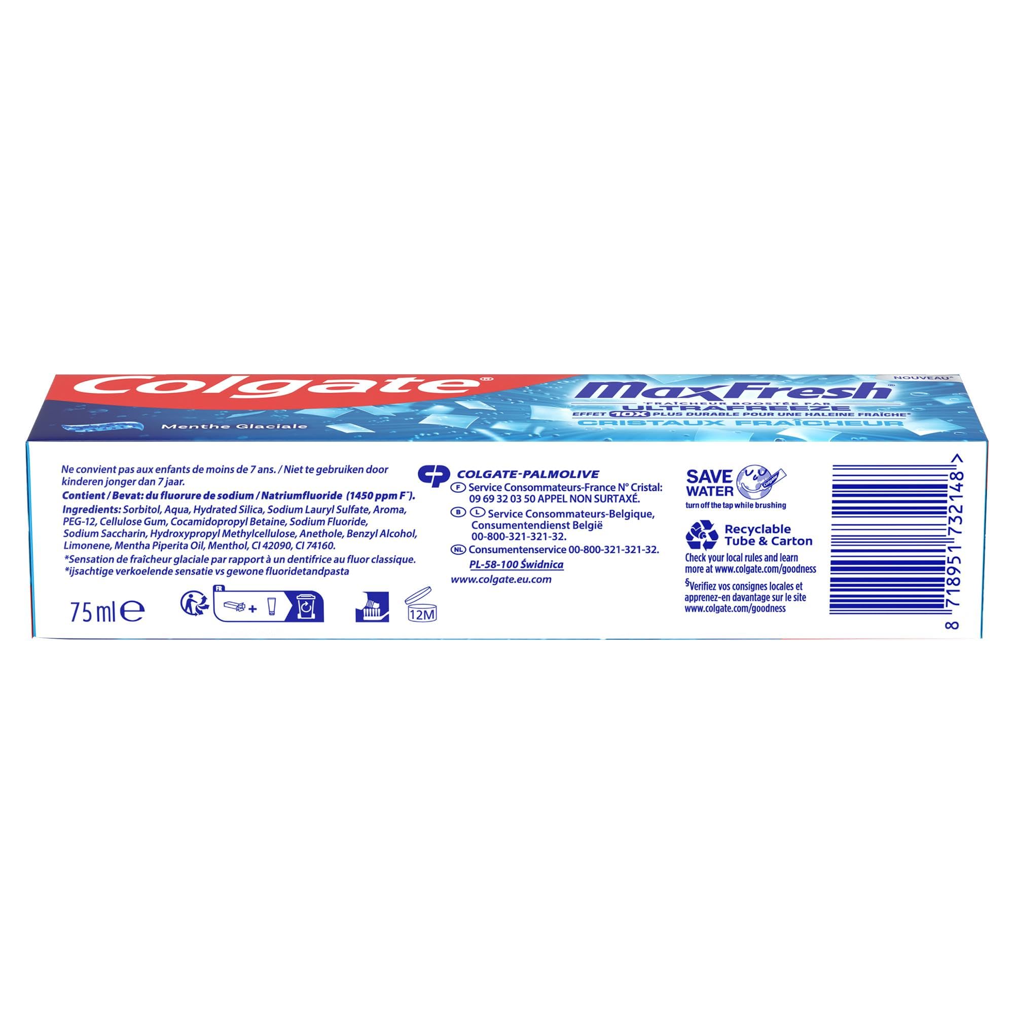 Colgate - Pack Dentifrice Max Fresh 12x50ml & Chlorophyle 12x75ml