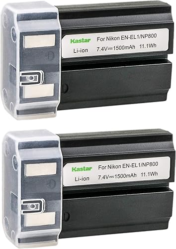 Kastar Paquete de 2 baterías de repuesto Nikon EN-EL1 Li-ion para Nikon Coolpix S60 S80 S205 S200 S210 S220 S500 S510 S520 S570 S600 S700 S3000