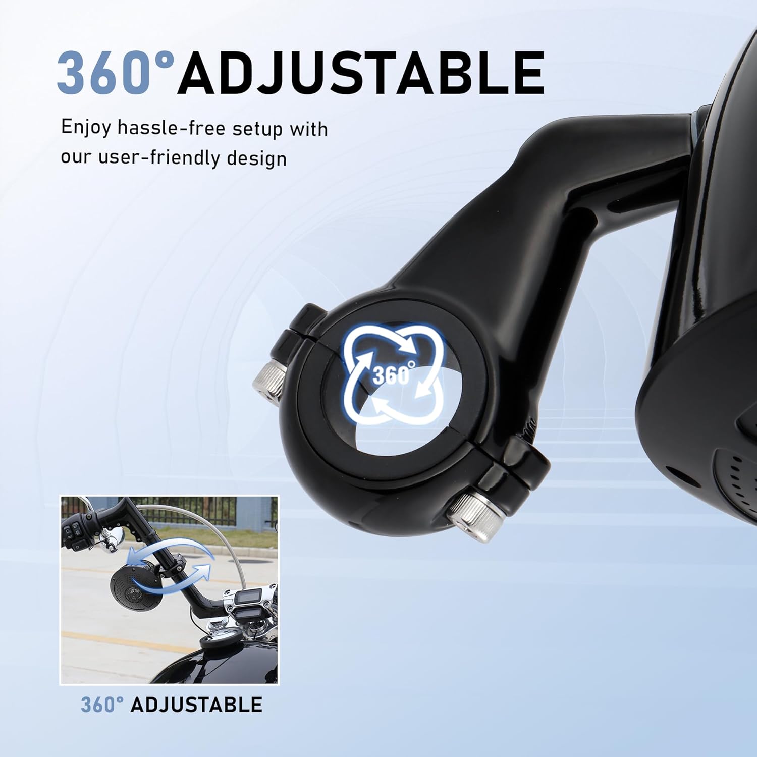 MoKitDora 1000W 4-Channel 4" Motorcycle Bluetooth Amplifier & Speakers Full Range IP67 Waterproof Micro Stereo Audio Amp System for Harley ATV UTV Boat Custom Touring Cruiser, Black