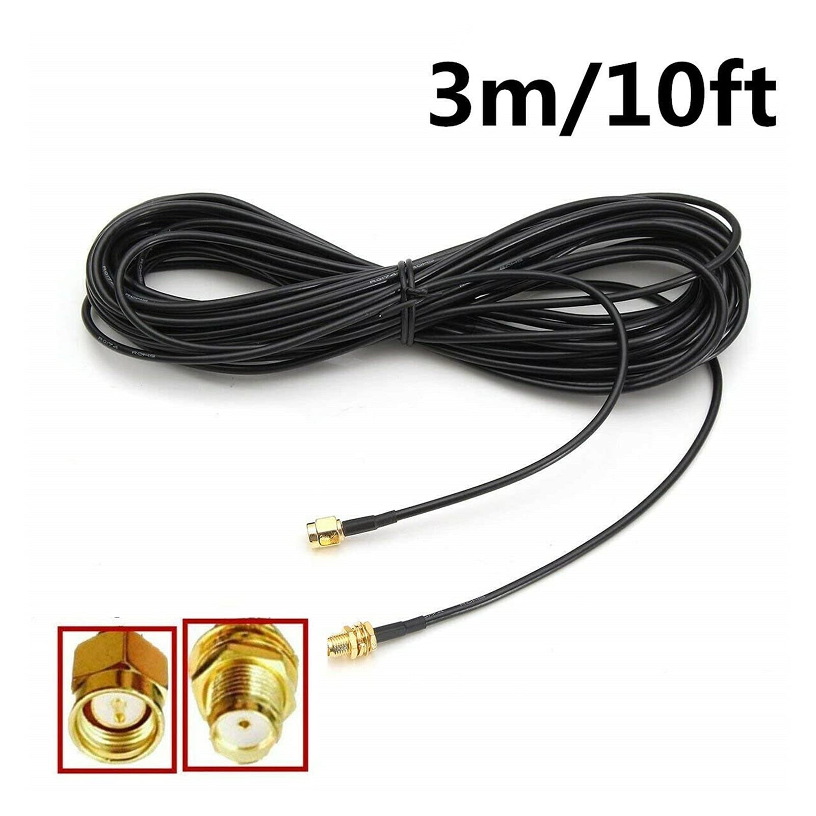 SMA Bouchon mâle à SMA Connecteur d'antenne de clou de clou de clou de noix femelle RG174 Câble RG174(Size:8M-26FT)