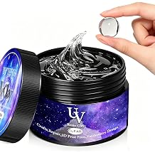 Solid Resin Putty, Fast U V Curing Modeling Putty for 3D Crafts, Sculpting, Nail Art, 3D Printing Repair & Handmade Collection for Professionals & Beginners- Clear, 60g