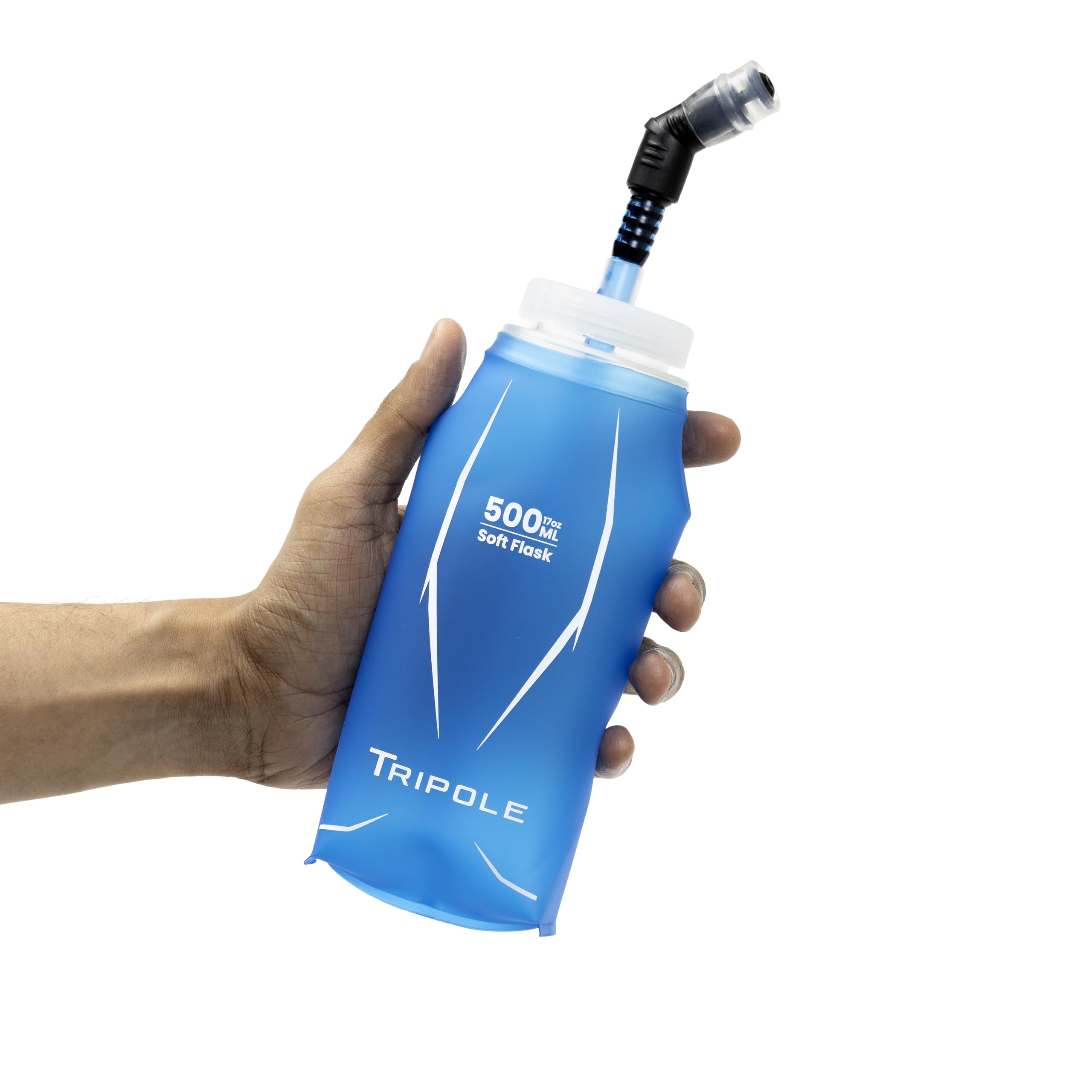 TRIPOLE Hydration & Water Soft Flask for Running and Cycling | 500 mL (Blue)
