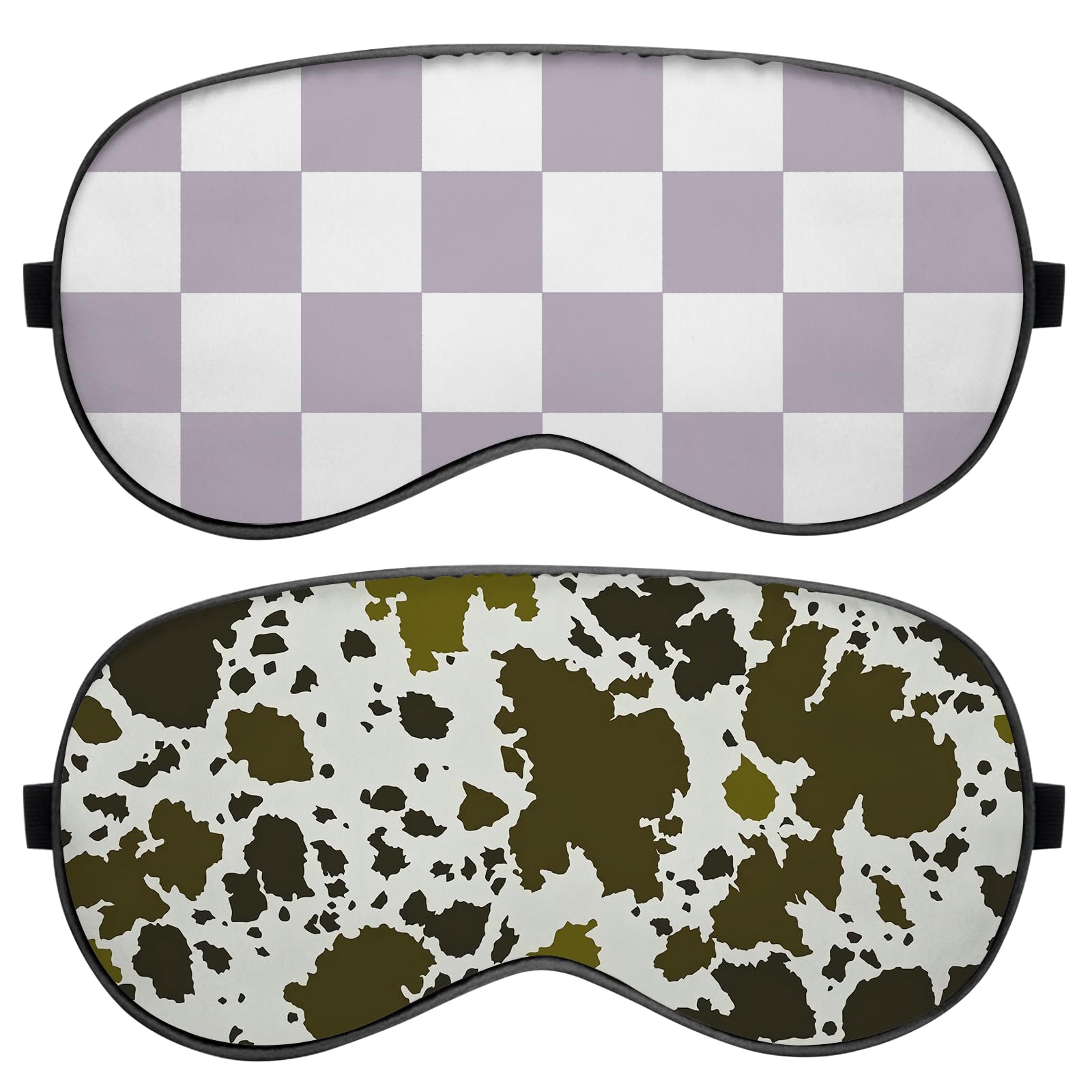 Deokke Schlafmaske, Seide, Augenmaske mit verstellbarem Riemen zum Schlafen, weich, niedlich, ästhetisch, für Damen, Mädchen, Herren, Flugzeug (T20-rindsleder, Braun)