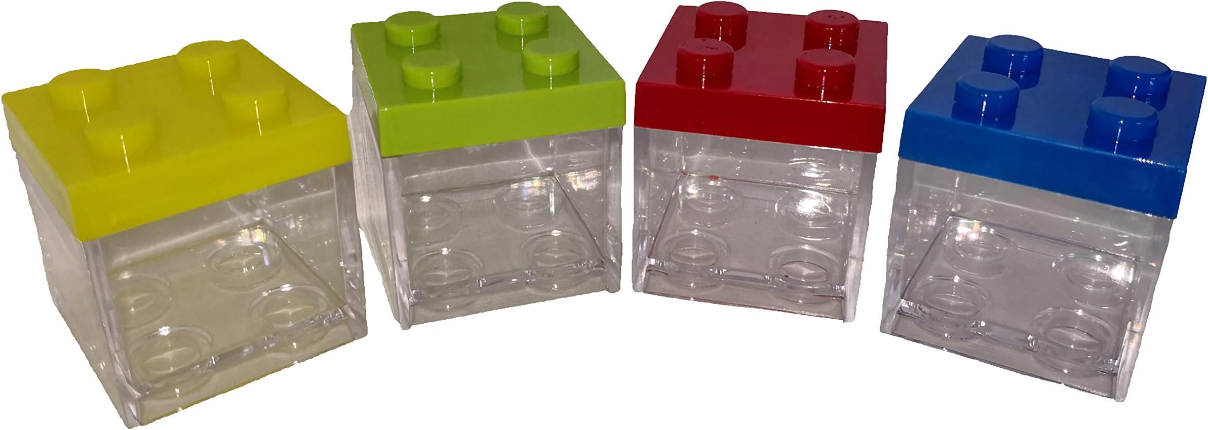 Chance SAS 10 x box for sugared almonds Plexiglass bricks block white pink sky blue ASSORITITI ( VERDE-GIALLO-BLU-ROSSO)